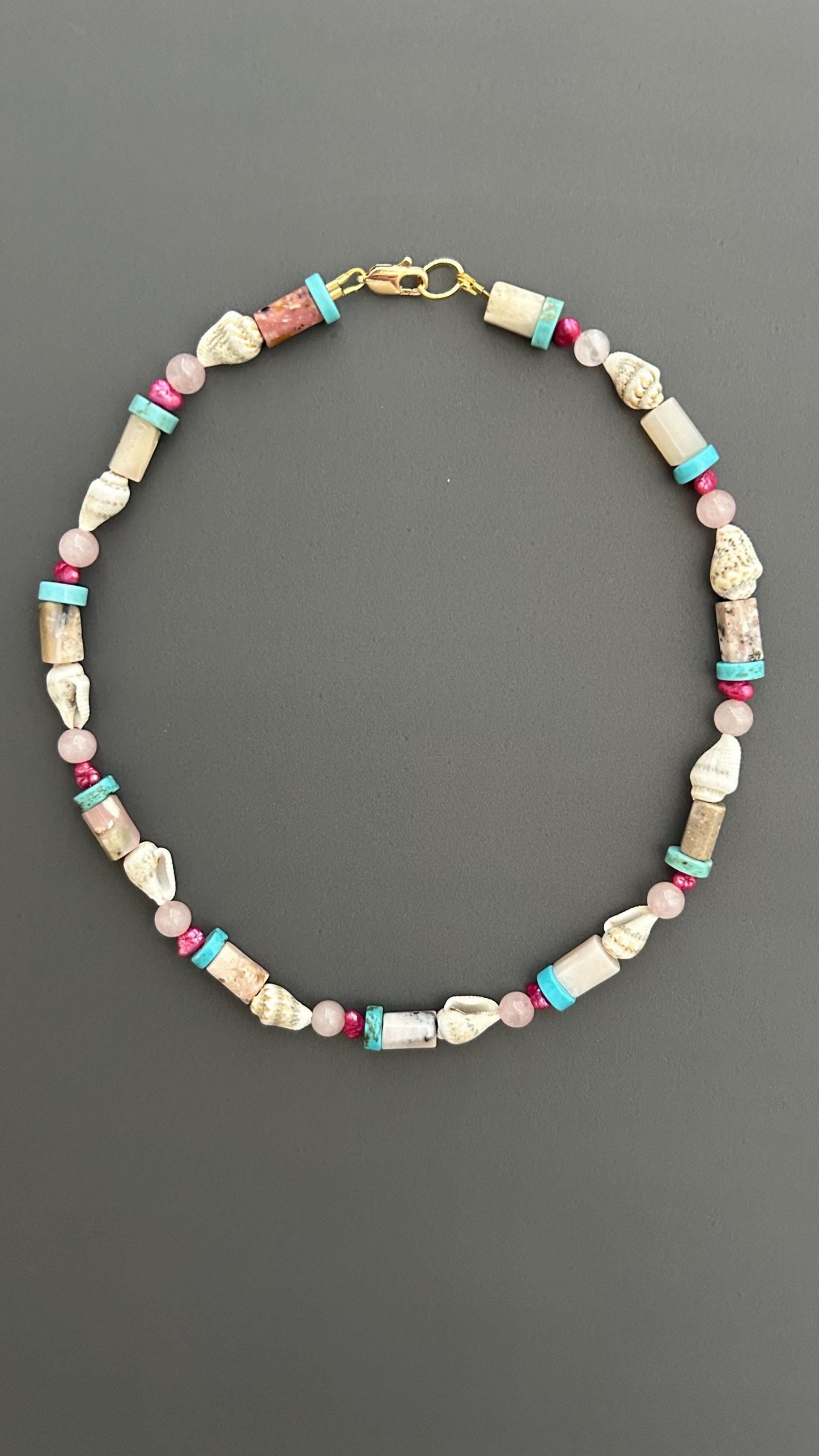 Shell Choker, Gold Plate Coastal Jewelry, Summer Necklace, Boho Bridal, Nautical Gift, Beach Wedding, Adjustable