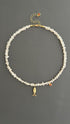 Pearl Pendant Choker, Gold Fish Necklace Bohemian Adjustable Dainty Gift For Her Bridesmaid