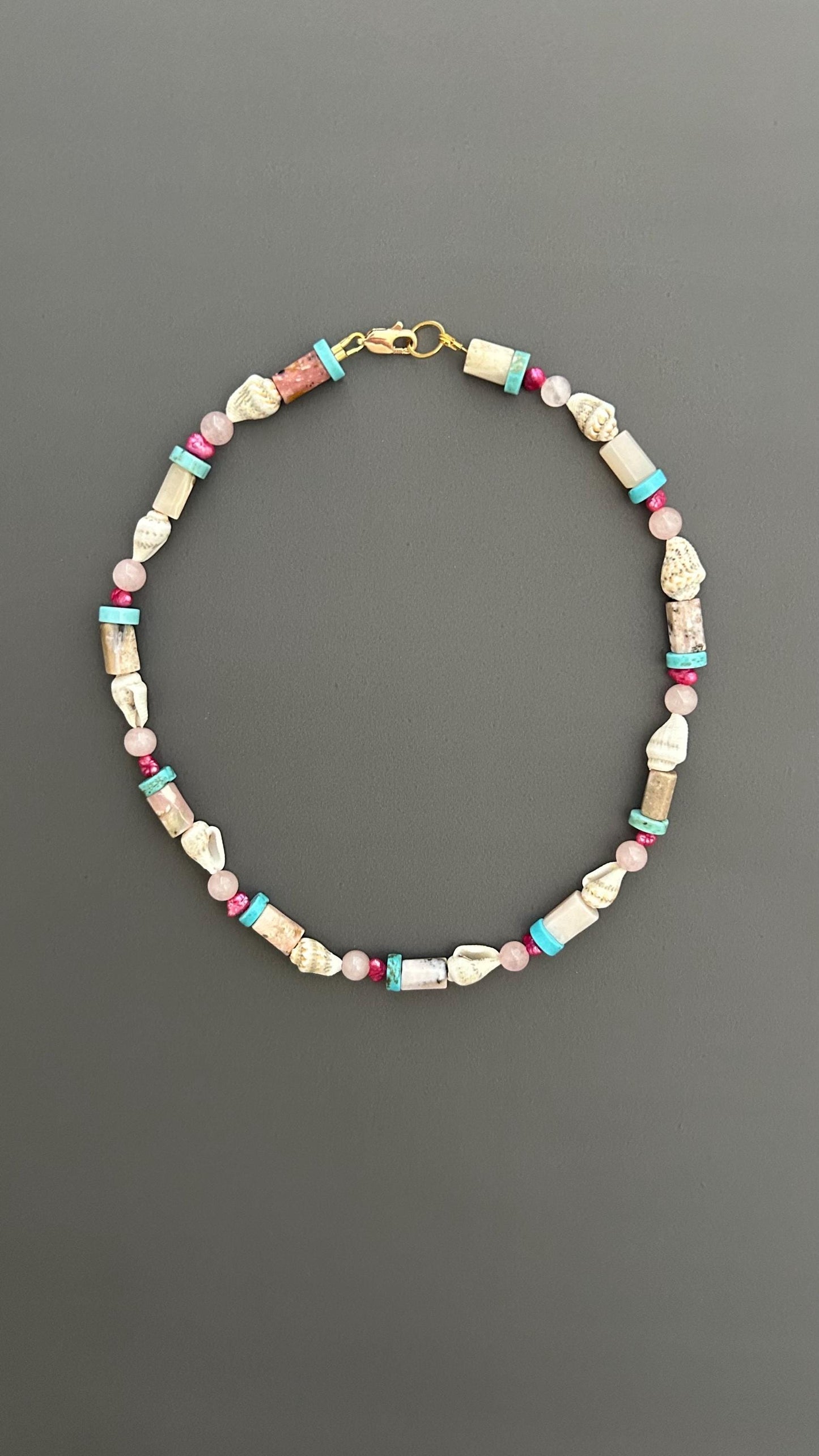 Shell Choker, Gold Plate Coastal Jewelry, Summer Necklace, Boho Bridal, Nautical Gift, Beach Wedding, Adjustable