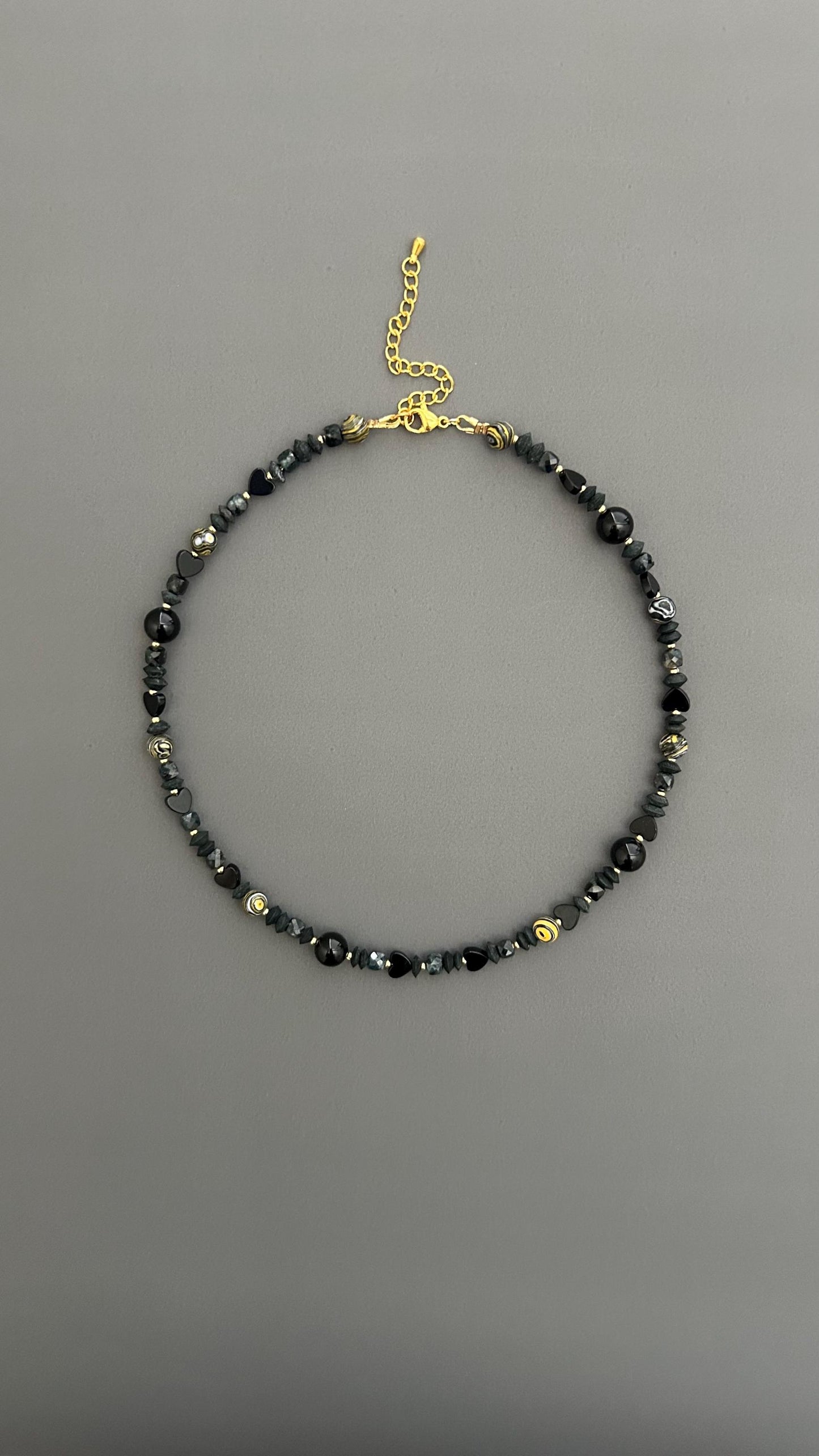 Black Obsidian Choker | 18k Gold Plated Adjustable Necklace | Protection Crystal Gemstone Jewelry Gift