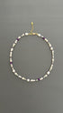 Handcrafted Pearl Choker, Purple Crystal Beaded Bohemian Necklace , Gift for Women