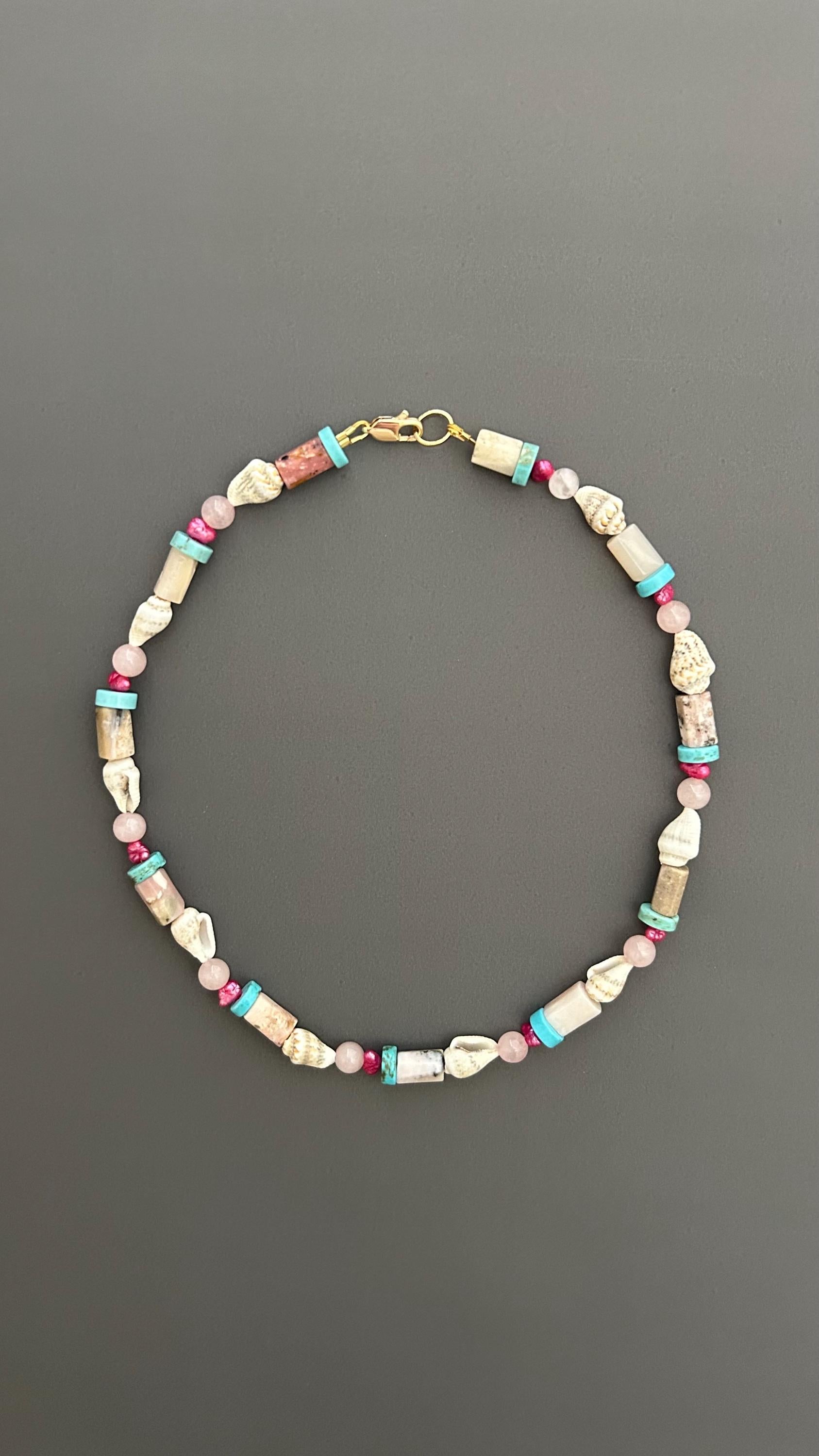 Shell Choker, Gold Plate Coastal Jewelry, Summer Necklace, Boho Bridal, Nautical Gift, Beach Wedding, Adjustable