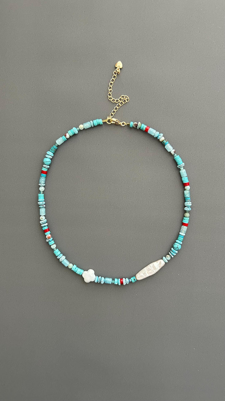 baroque necklace pearl | mixed beads necklace | choker necklace pearl | choker pearl necklace | blue beaded choker