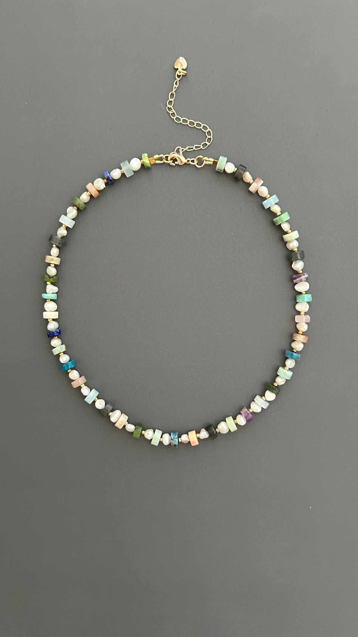 Handmade Beaded Choker: Freshwater Pearl & Natural Stone Necklace