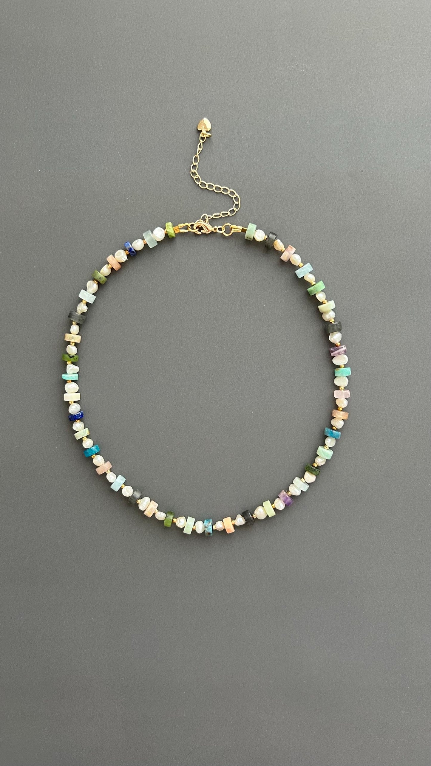 Handmade Beaded Choker: Freshwater Pearl & Natural Stone Necklace