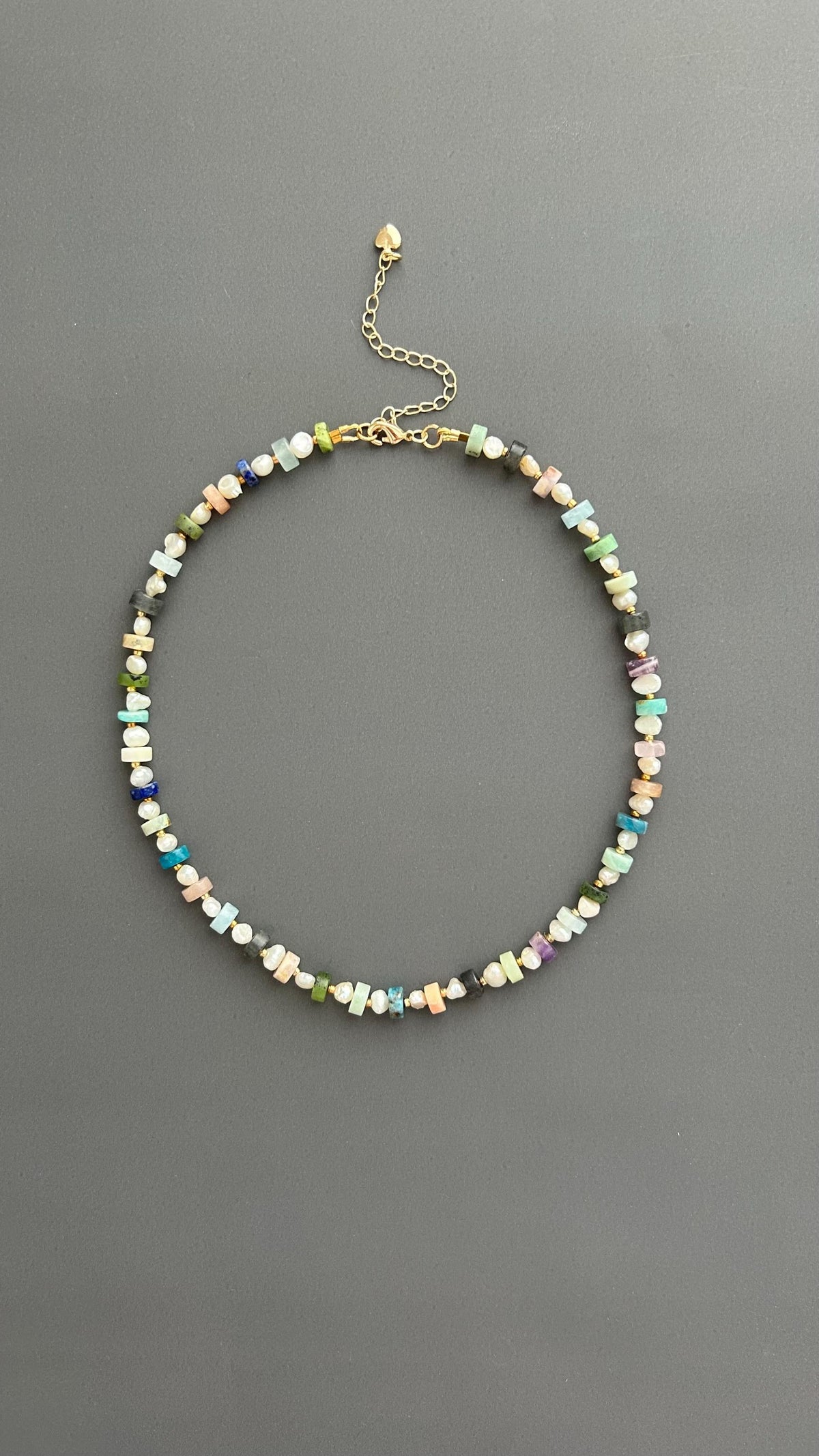 Handmade Beaded Choker: Freshwater Pearl & Natural Stone Necklace