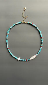 baroque necklace pearl | mixed beads necklace | choker necklace pearl | choker pearl necklace | blue beaded choker