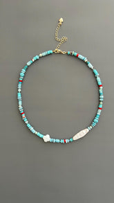 baroque necklace pearl | mixed beads necklace | choker necklace pearl | choker pearl necklace | blue beaded choker