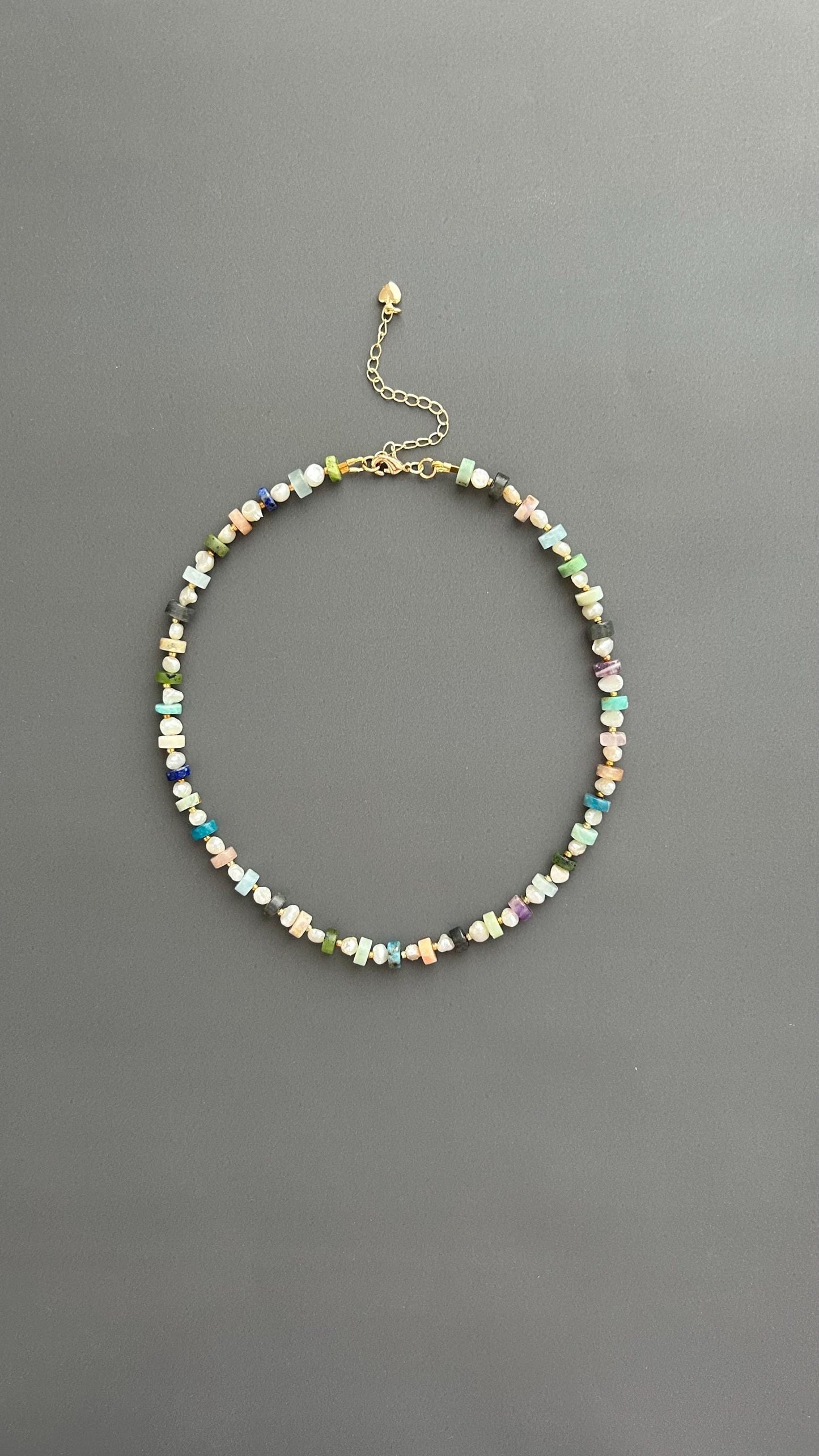 Handmade Beaded Choker: Freshwater Pearl & Natural Stone Necklace