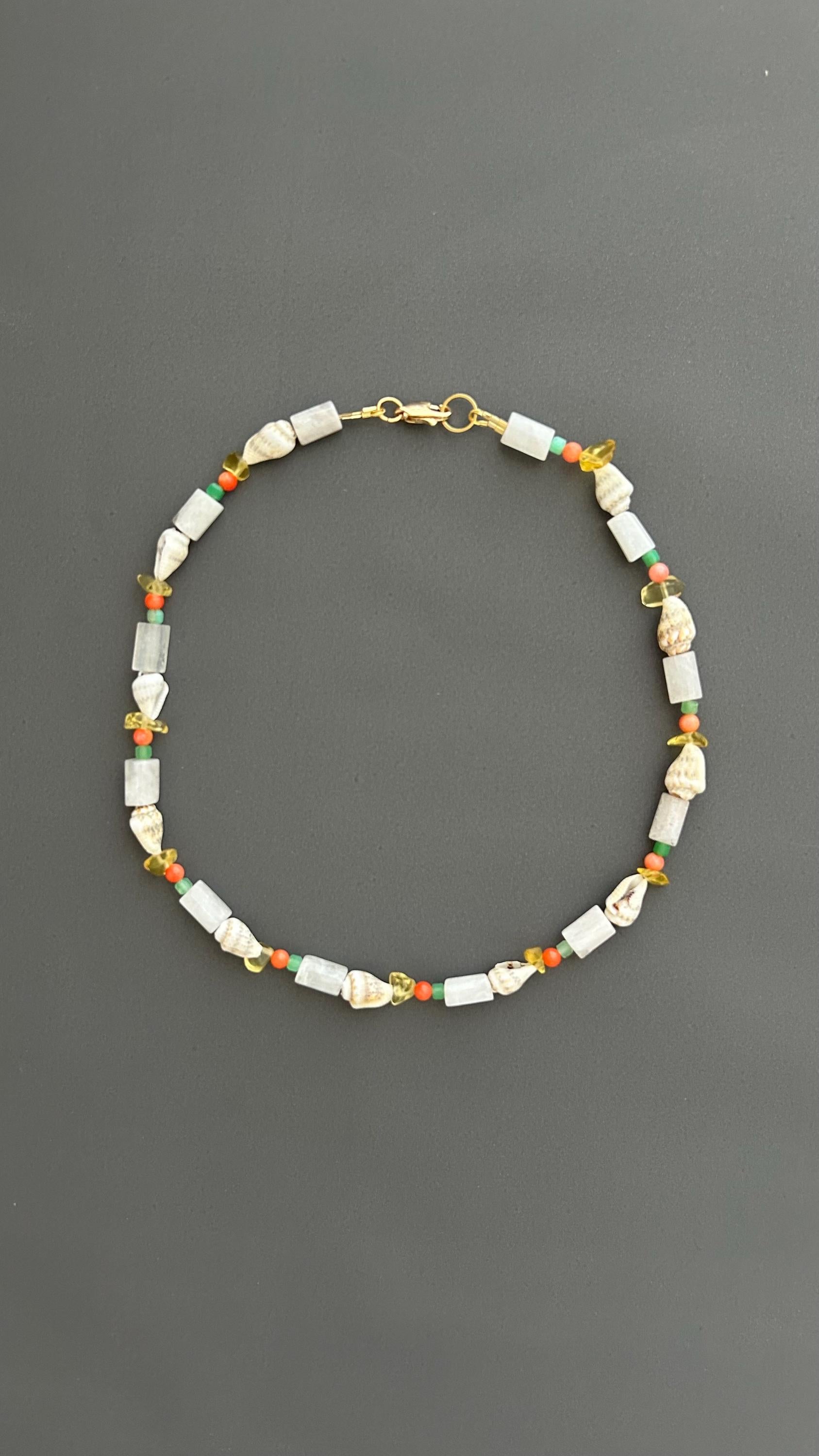 Seashell Choker Necklace | Boho Beach Choker | Handmade Minimalist Shell  | Adjustable Layering | Summer Gift for Her