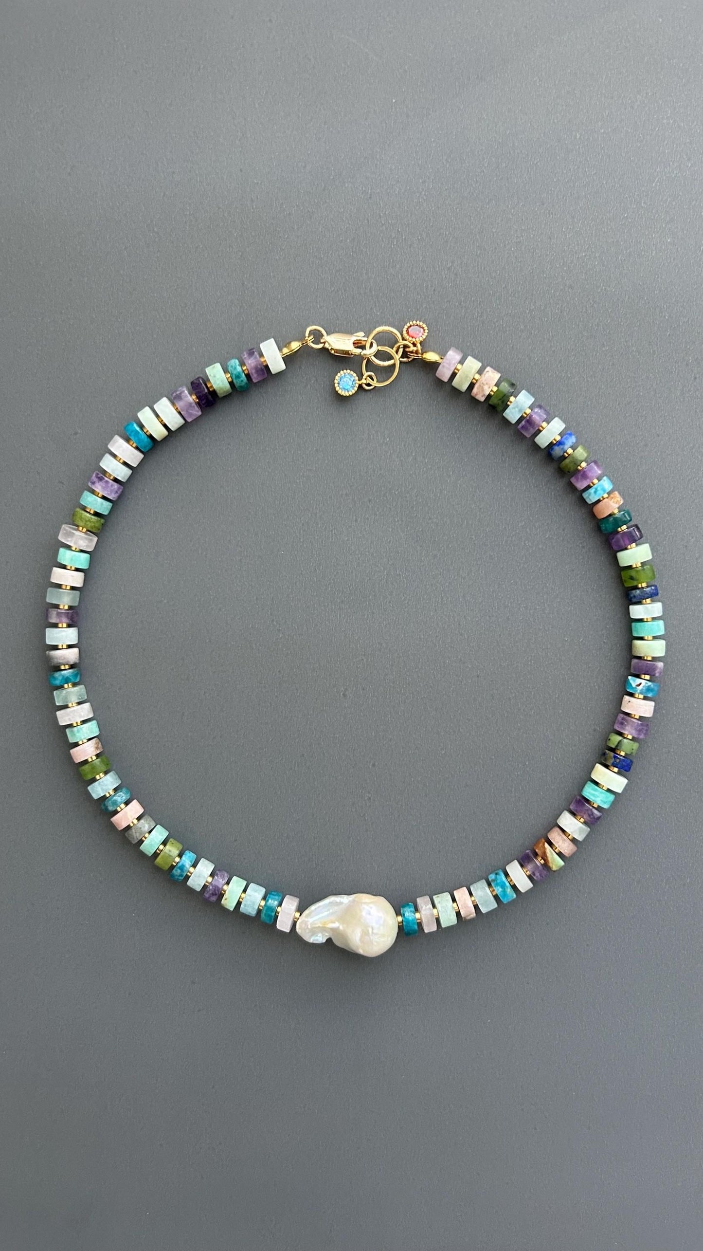 Baroque Pearl Choker, Handmade Mixed Beads, Eclectic Statement Jewelry, Luxury Gift Her