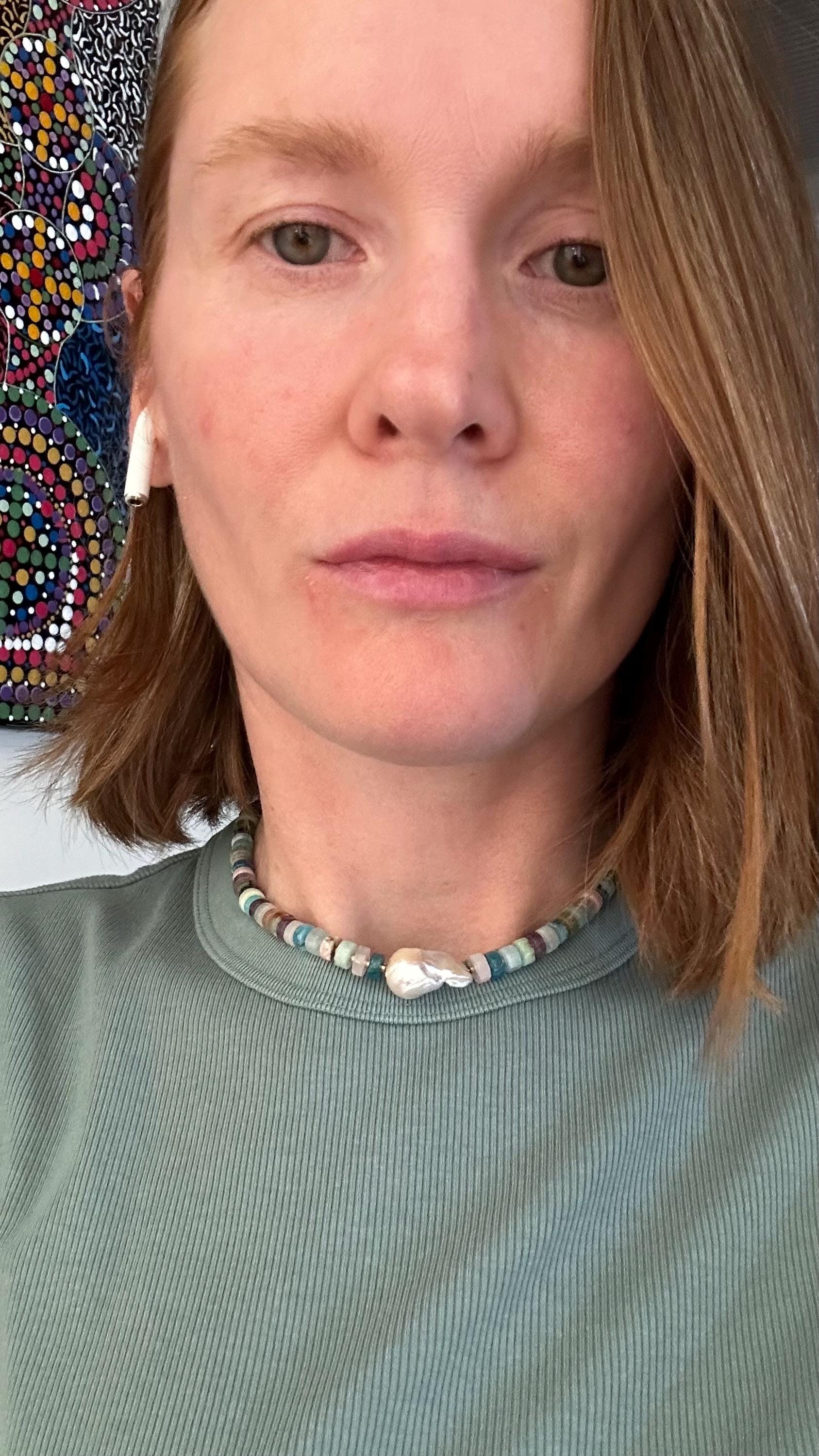 Baroque Pearl Choker, Handmade Mixed Beads, Eclectic Statement Jewelry, Luxury Gift Her