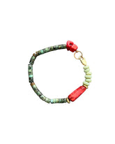 Handmade Bohemian Bracelet: Turquoise & Red Coral Beaded Jewelry