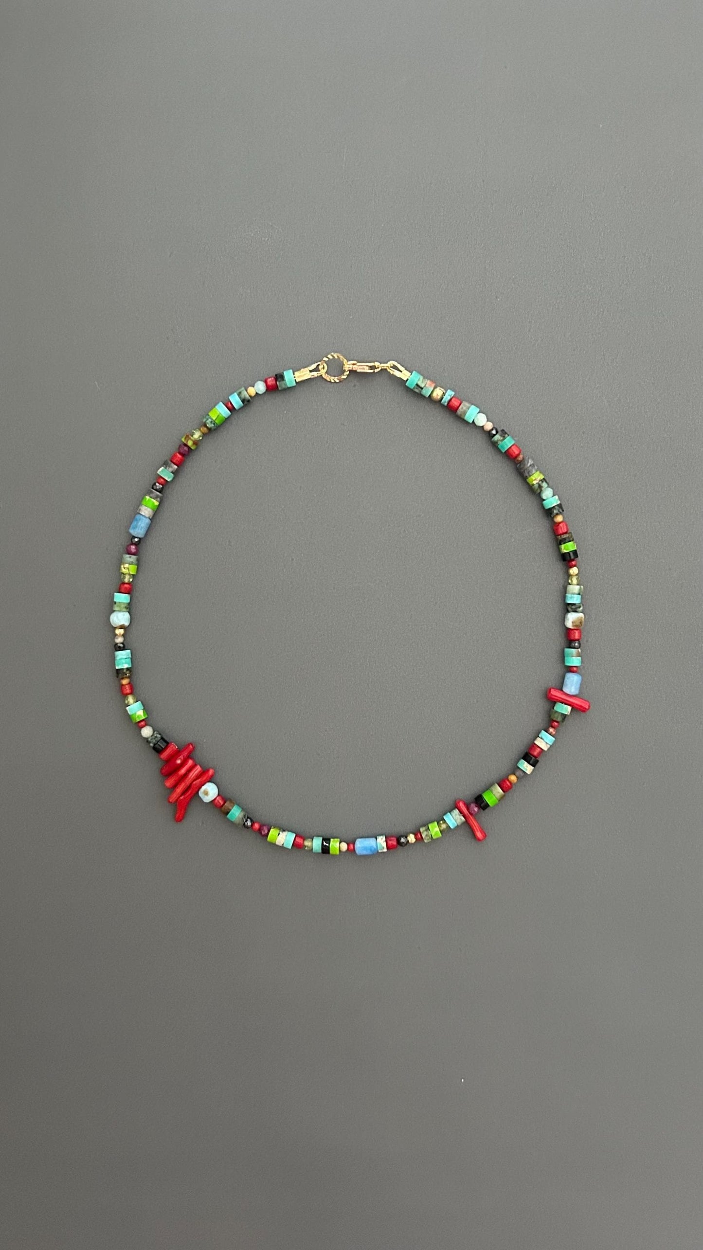 Red Coral Choker | Handmade Gemstone Beaded Necklace | Unisex Crystal Healing Boho Jewelry Gift