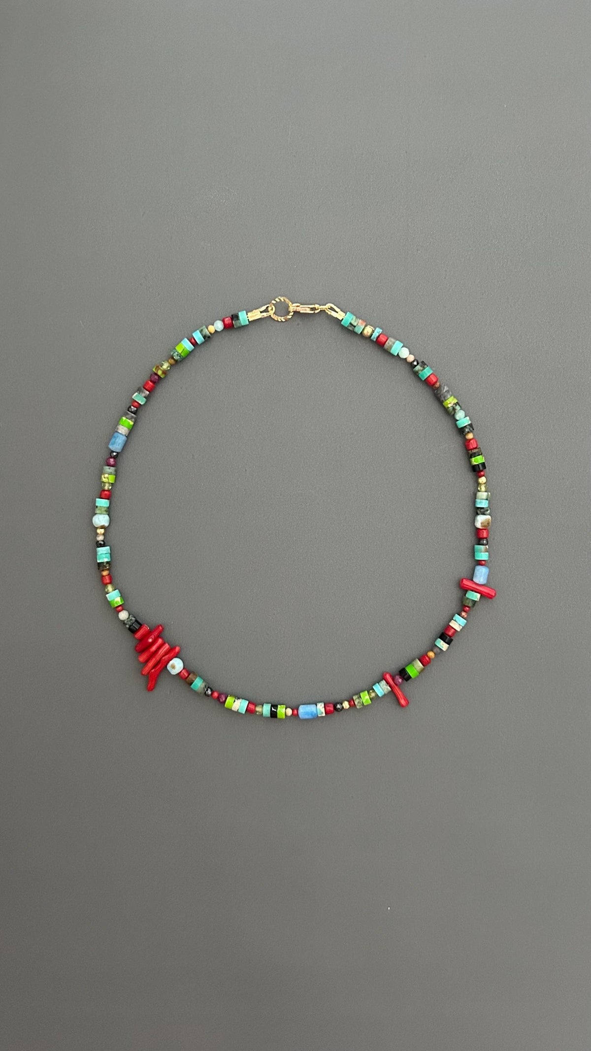 Red Coral Choker | Handmade Gemstone Beaded Necklace | Unisex Crystal Healing Boho Jewelry Gift