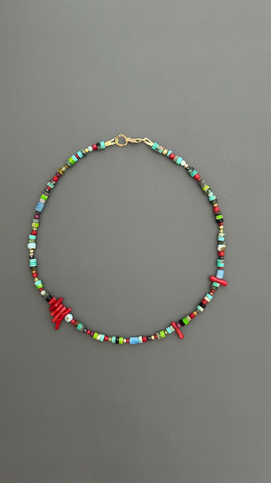 Red Coral Choker | Handmade Gemstone Beaded Necklace | Unisex Crystal Healing Boho Jewelry Gift