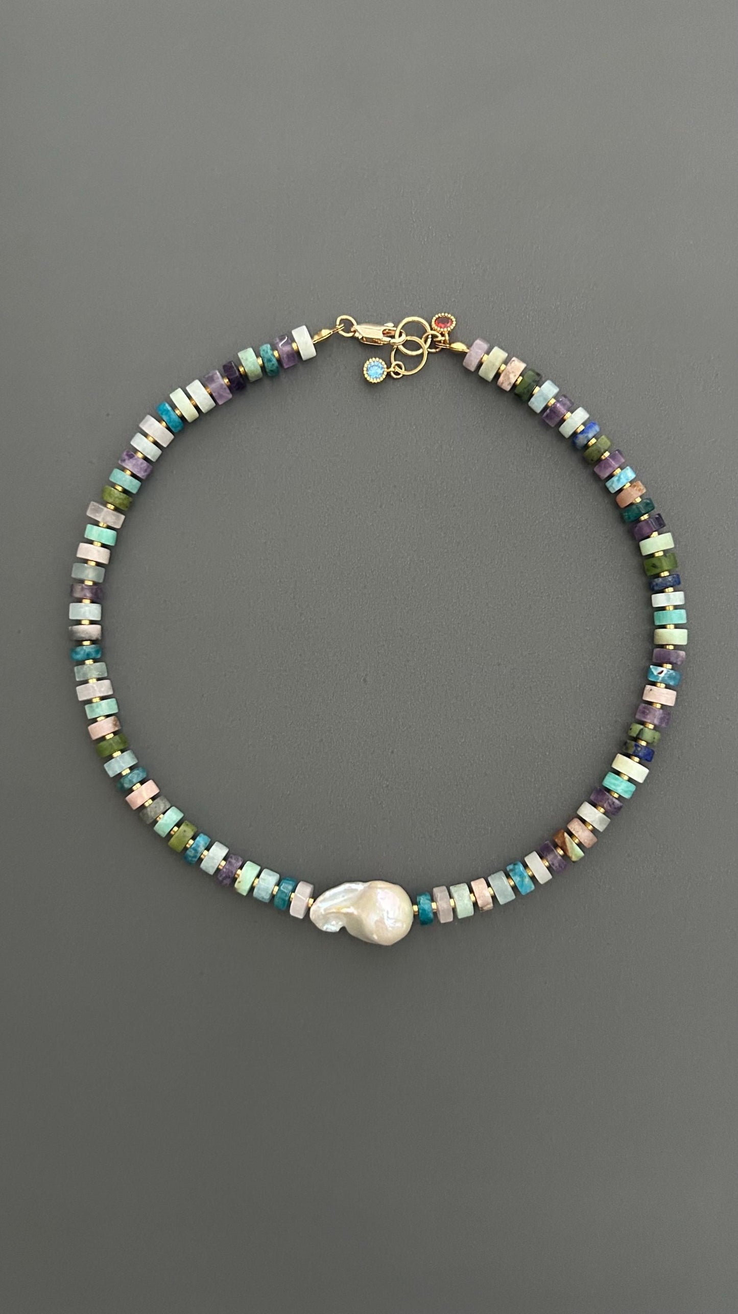 Baroque Pearl Choker, Handmade Mixed Beads, Eclectic Statement Jewelry, Luxury Gift Her
