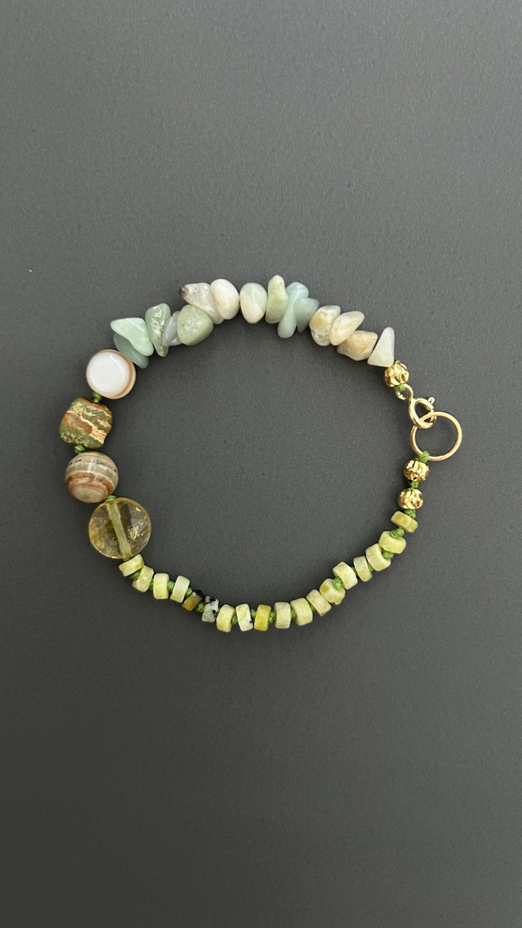 Raw Turquoise Bracelet | Handmade Natural Stone Bangle with 18k Gold Clasp