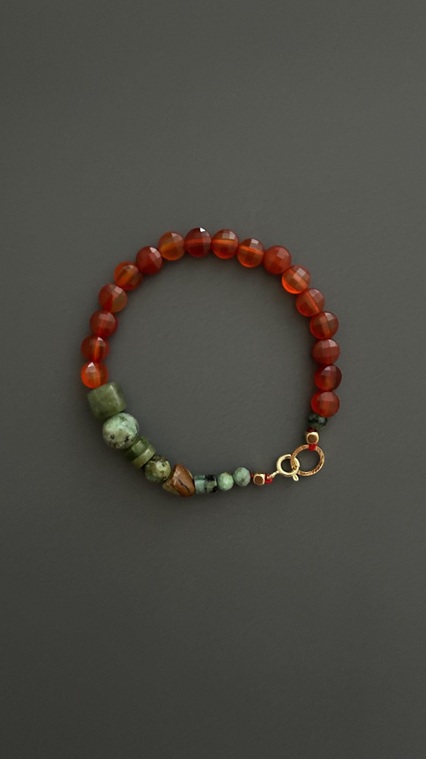Red agate bracelet Turquoise beads bangle Unisex/Female band Handmade unique jewelry Bohemian jewels Beach Casual accessories Vintage style
