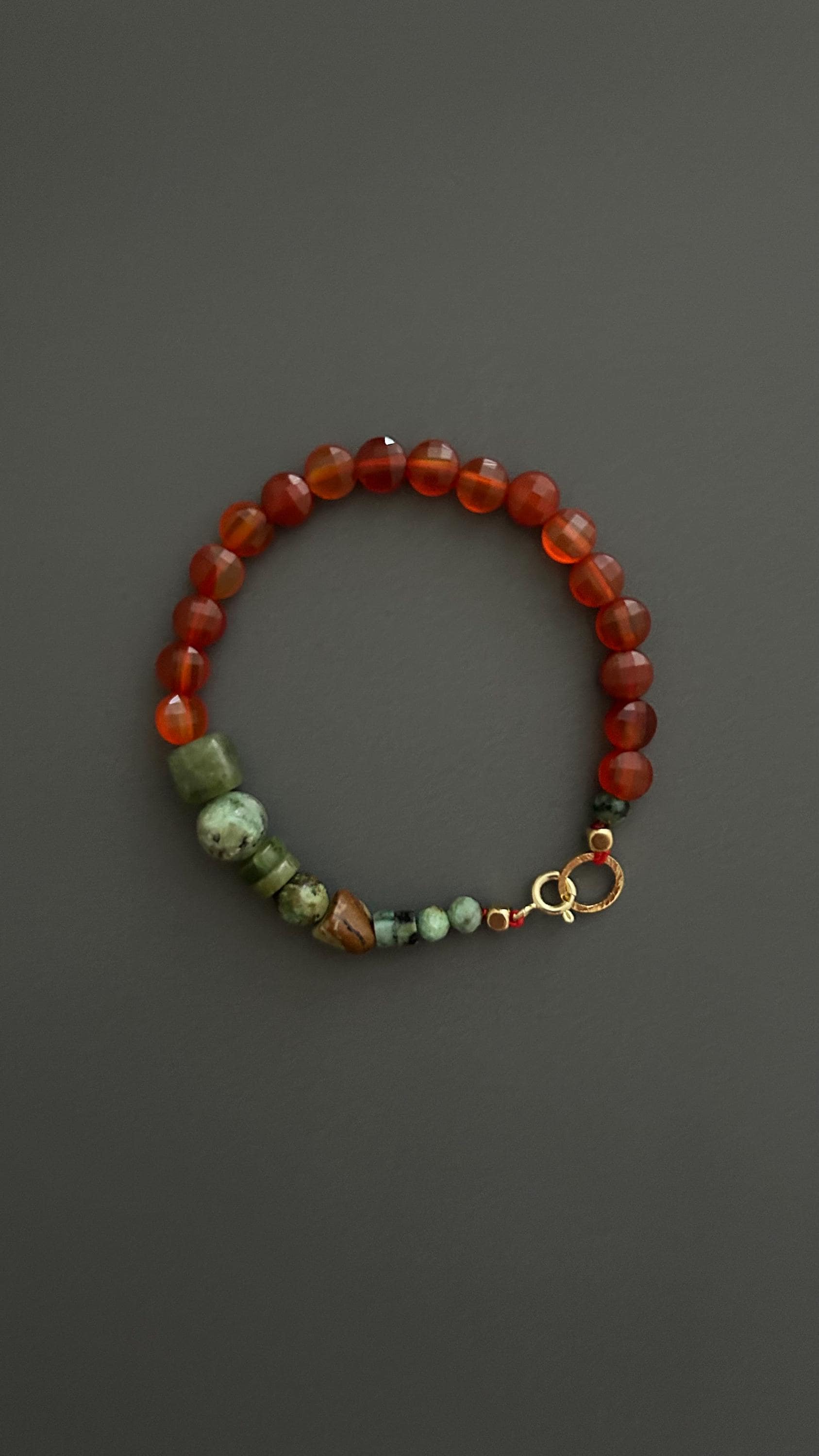 Red agate bracelet Turquoise beads bangle Unisex/Female band Handmade unique jewelry Bohemian jewels Beach Casual accessories Vintage style