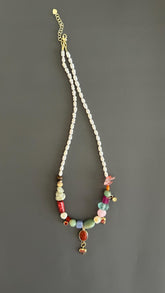 Freshwater Pearl Necklace Beaded Boho Pendant Handmade Gemstone Jewelry Gift