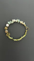 Raw Turquoise Bracelet | Handmade Natural Stone Bangle with 18k Gold Clasp
