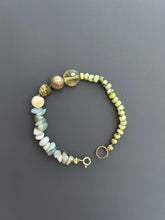 Raw Turquoise Bracelet | Handmade Natural Stone Bangle with 18k Gold Clasp