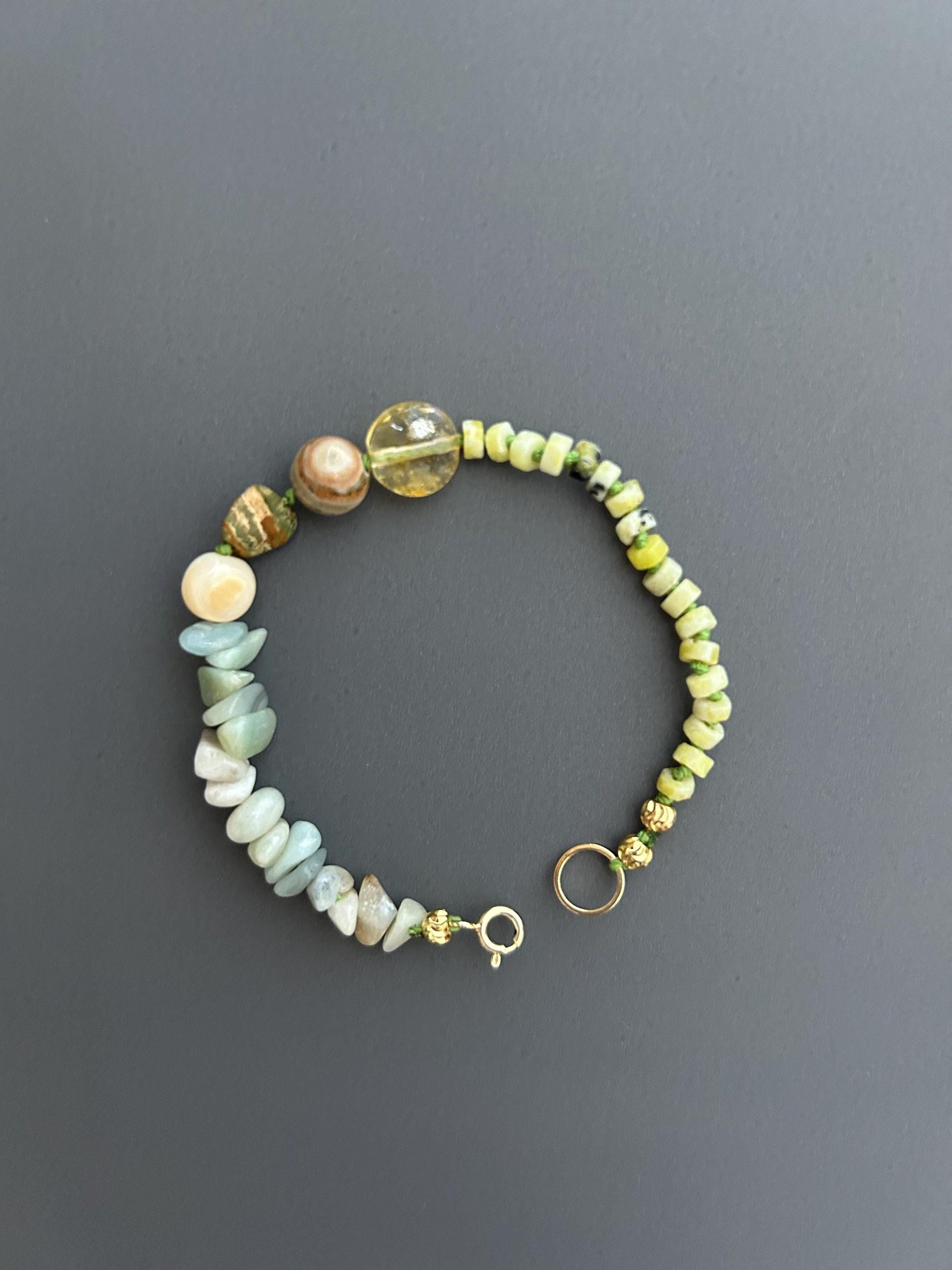 Raw Turquoise Bracelet | Handmade Natural Stone Bangle with 18k Gold Clasp