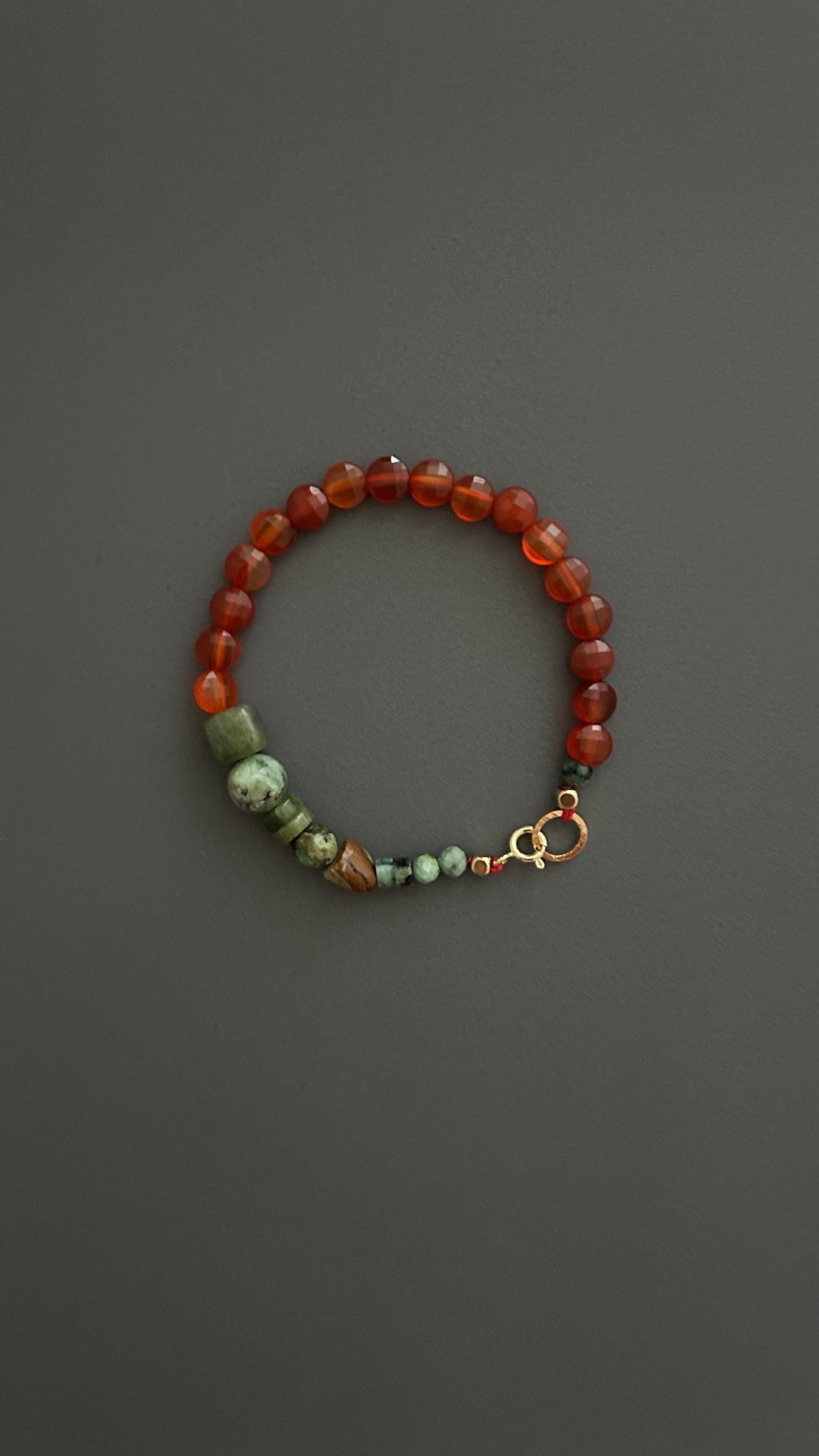 Red agate bracelet Turquoise beads bangle Unisex/Female band Handmade unique jewelry Bohemian jewels Beach Casual accessories Vintage style