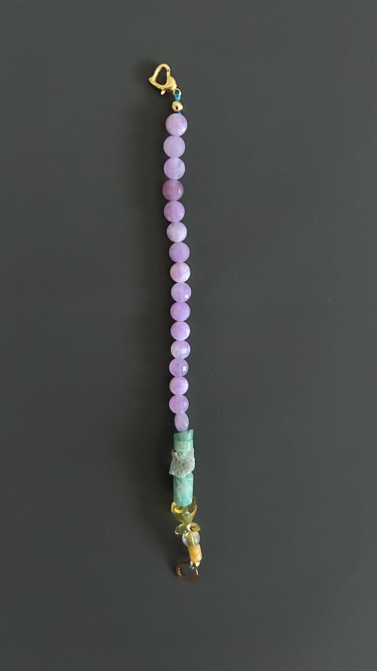 Purple Chalcedony Healing Bracelet | Gold Clasp Adjustable Boho | Crown Chakra Crystal Gift