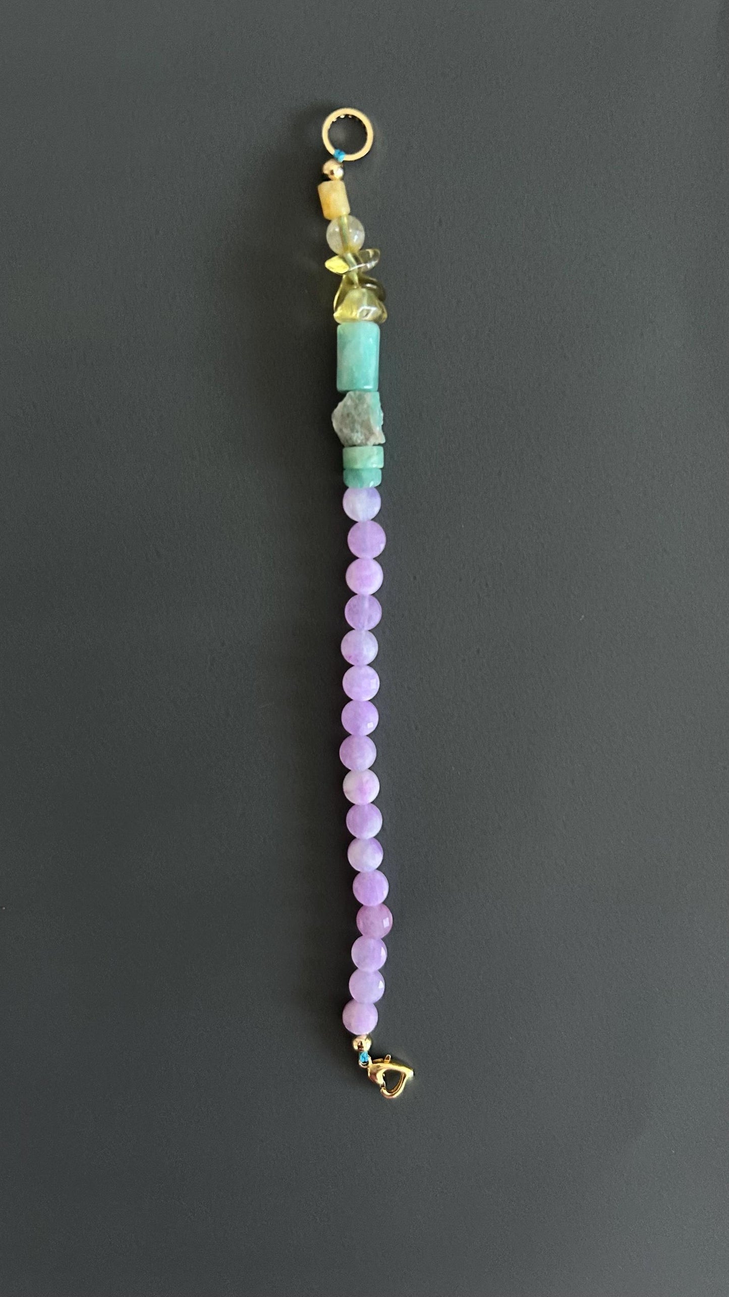 Purple Chalcedony Healing Bracelet | Gold Clasp Adjustable Boho | Crown Chakra Crystal Gift