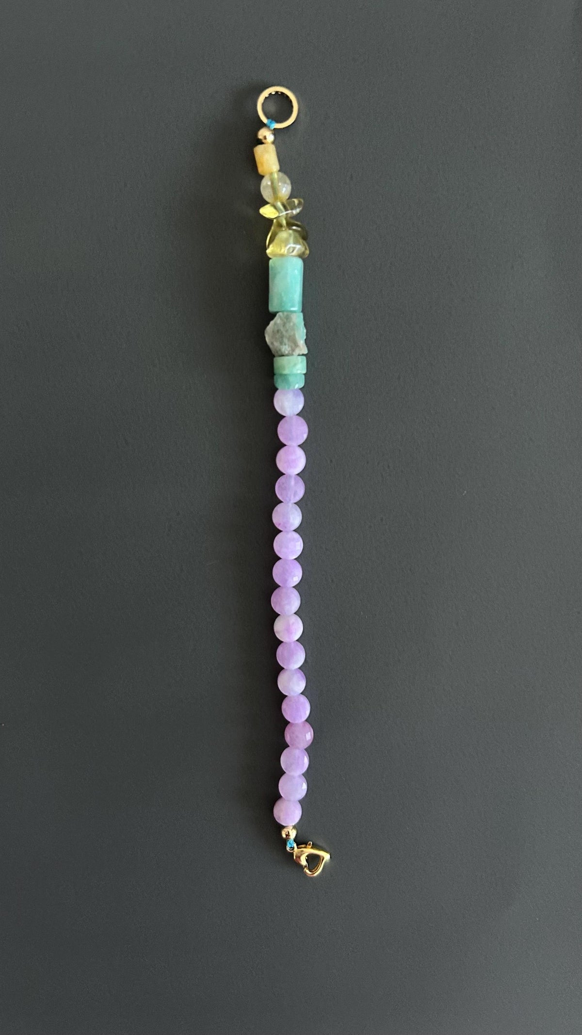 Purple Chalcedony Healing Bracelet | Gold Clasp Adjustable Boho | Crown Chakra Crystal Gift