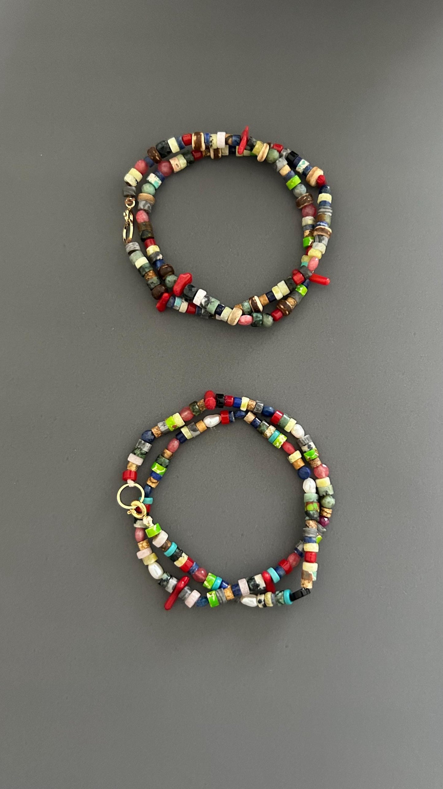 Handmade Mixed Stone Double Wrap Bracelet: Unique Beaded Design