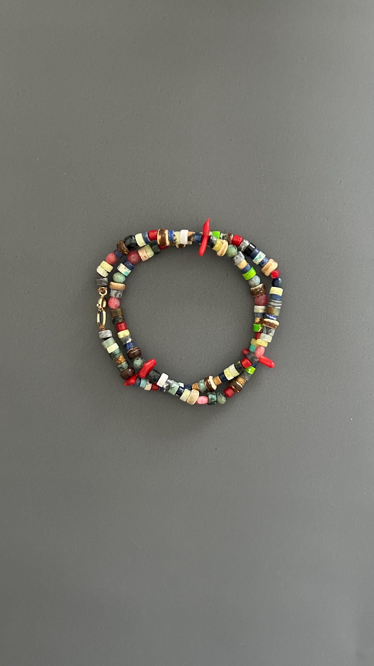Handmade Mixed Stone Double Wrap Bracelet: Unique Beaded Design