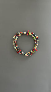 Handmade Mixed Stone Double Wrap Bracelet: Unique Beaded Design