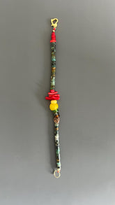 Turquoise & Coral Beaded Bracelet: Bohemian Unisex Wrist Wrap