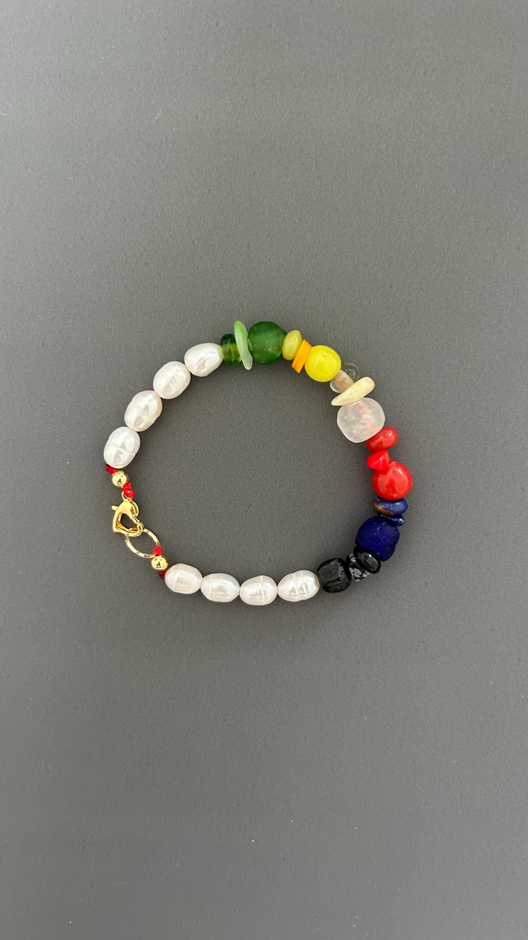 Freshwater Pearl Bracelet Boho Adjustable Gold Clasp Beaded Hippie Jewelry Gift For Her