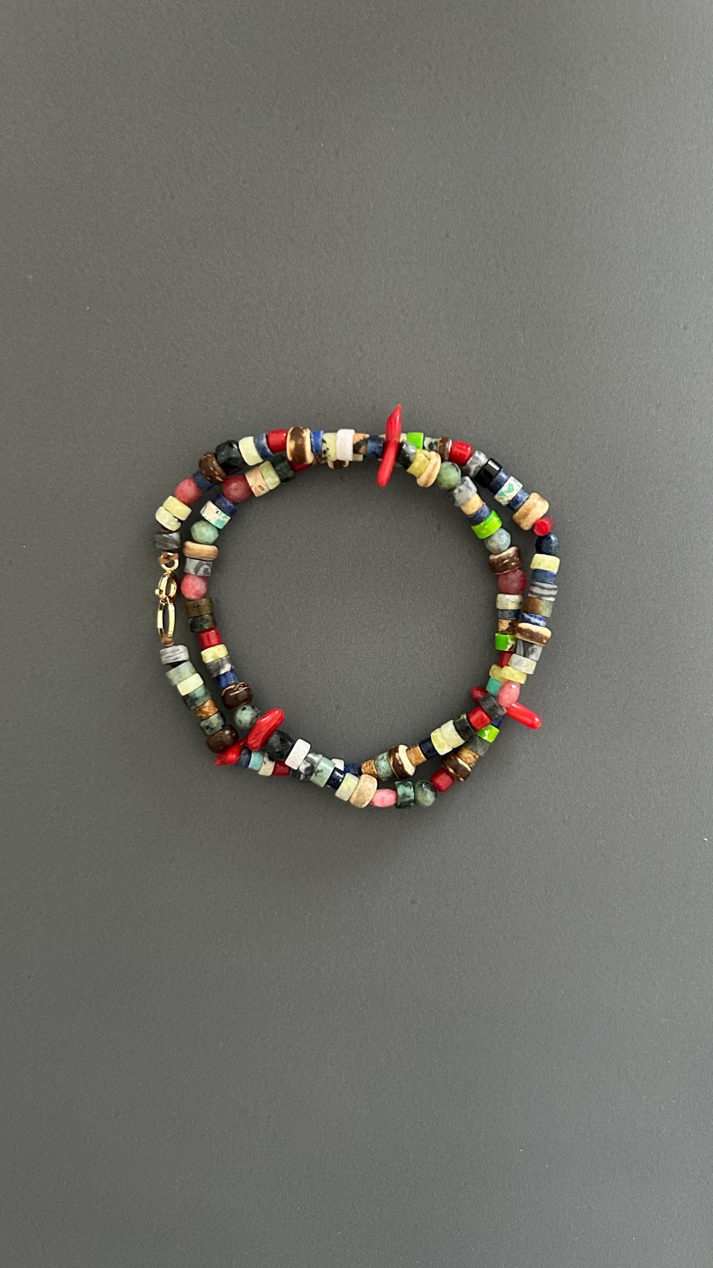 Handmade Mixed Stone Double Wrap Bracelet: Unique Beaded Design