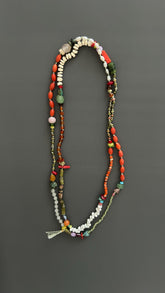 Bohemian Beaded Necklace | Handmade Natural Stone Flapper Style | Long 1920s Boho Necklace | Layering Gemstone Strand | Gift for Her