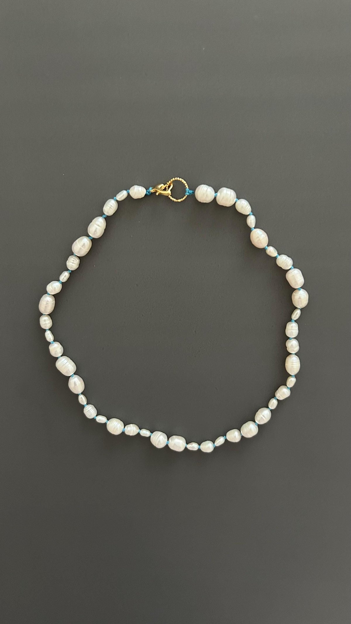 Freshwater Pearl Choker Necklace | Boho Threaded Jewelry | Dainty Minimalist Layering | 24k Gold Clasp |  Gift for Her