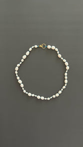 Freshwater Pearl Choker Necklace | Boho Threaded Jewelry | Dainty Minimalist Layering | 24k Gold Clasp |  Gift for Her