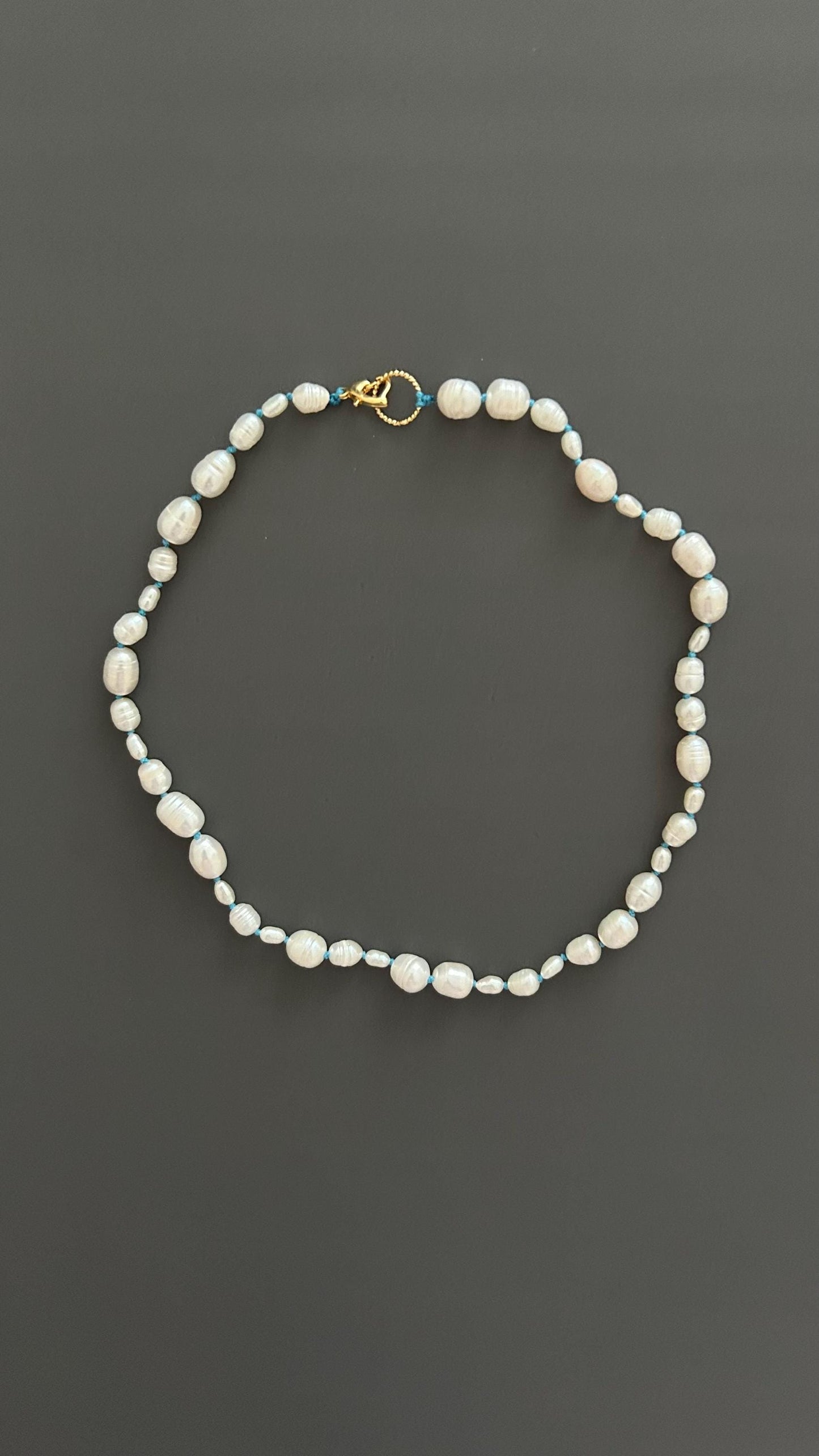 Freshwater Pearl Choker Necklace | Boho Threaded Jewelry | Dainty Minimalist Layering | 24k Gold Clasp |  Gift for Her