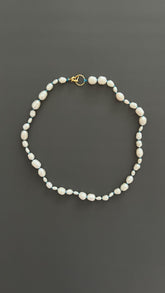 Freshwater Pearl Choker Necklace | Boho Threaded Jewelry | Dainty Minimalist Layering | 24k Gold Clasp |  Gift for Her