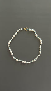 Freshwater Pearl Choker Necklace | Boho Threaded Jewelry | Dainty Minimalist Layering | 24k Gold Clasp |  Gift for Her