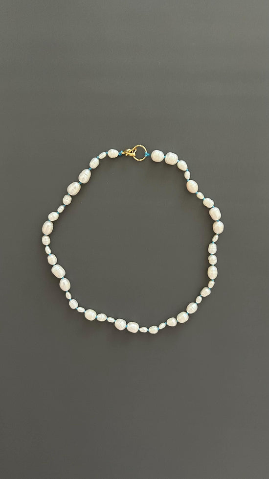 Freshwater Pearl Choker Necklace | Boho Threaded Jewelry | Dainty Minimalist Layering | 24k Gold Clasp |  Gift for Her