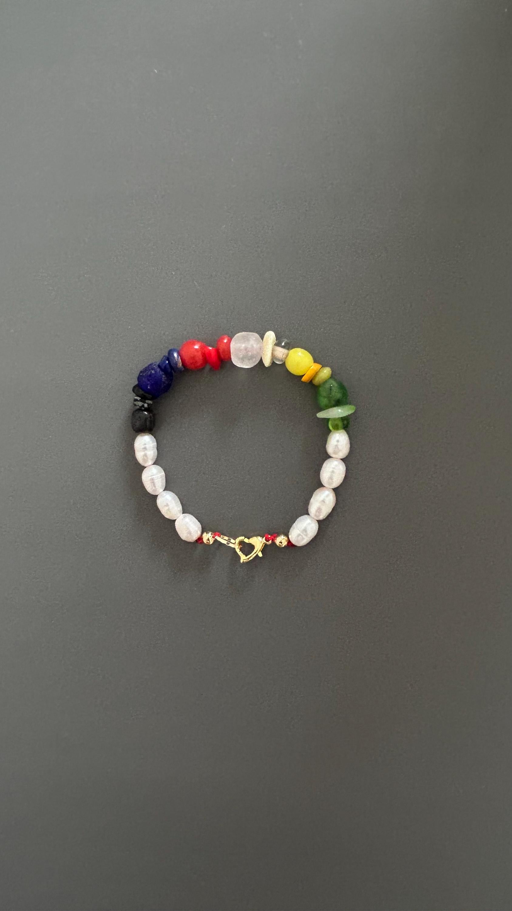 Freshwater Pearl Bracelet Boho Adjustable Gold Clasp Beaded Hippie Jewelry Gift For Her
