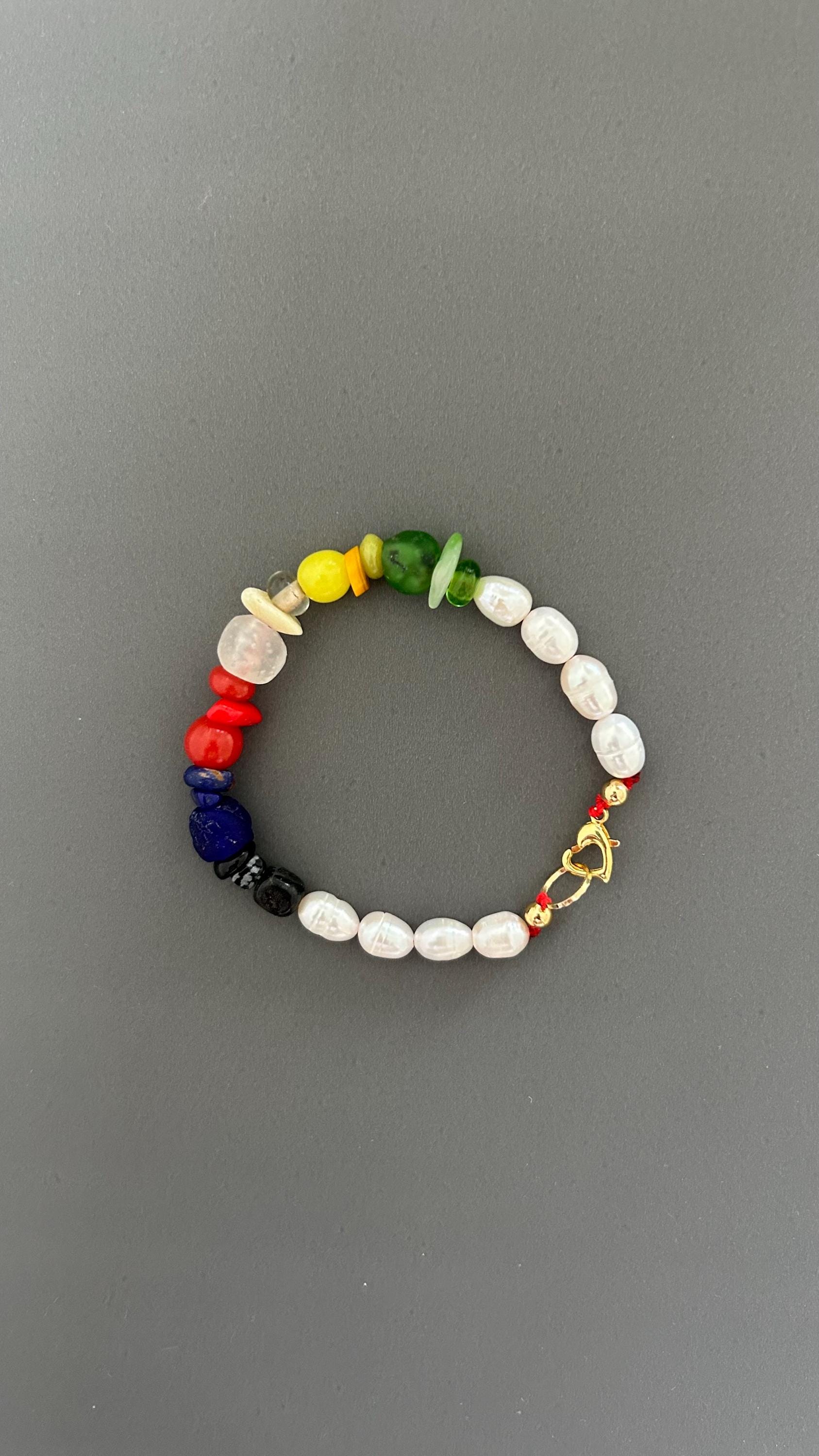 Freshwater Pearl Bracelet Boho Adjustable Gold Clasp Beaded Hippie Jewelry Gift For Her