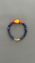 Lapis Lazuli Beaded Bracelet, Boho Bangle w/ Gold Plated Clasp | Stackable Crystal Jewelry | Yoga Meditation Gift for Her