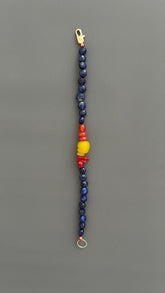 Lapis Lazuli Beaded Bracelet, Boho Bangle w/ Gold Plated Clasp | Stackable Crystal Jewelry | Yoga Meditation Gift for Her