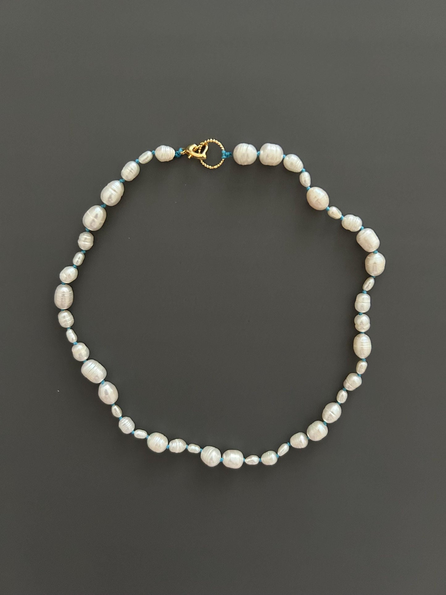 Freshwater Pearl Choker Necklace | Boho Threaded Jewelry | Dainty Minimalist Layering | 24k Gold Clasp |  Gift for Her